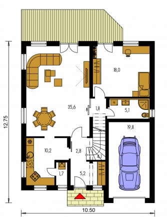 Mirror image | Floor plan of ground floor - TREND 270